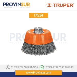 Carda de copa, alambre ondulado grueso, 5", M14" mm p/esmeril 17534 Truper