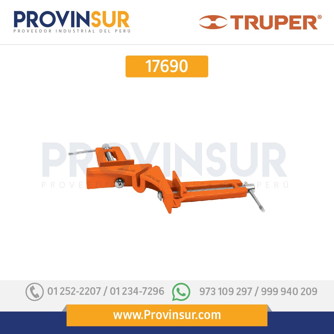 Prensa esquinera profesional, 3" de aluminio 17690 Truper 1 Prensa esquinera profesional, 3" de aluminio 17690 Truper
