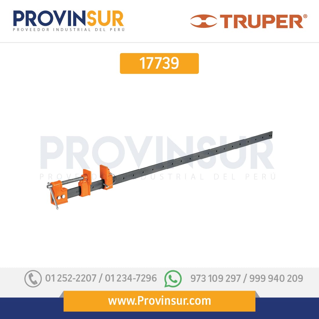 Sargento 180 cm de solera galvanizada 17739 Truper 1 Sargento 180 cm de solera galvanizada 17739 Truper