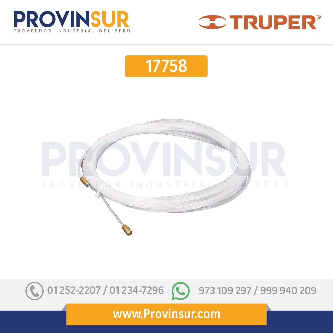 Guía de nylon para cable 30 m 17758 Truper 1 Guía de nylon para cable 30 m 17758 Truper