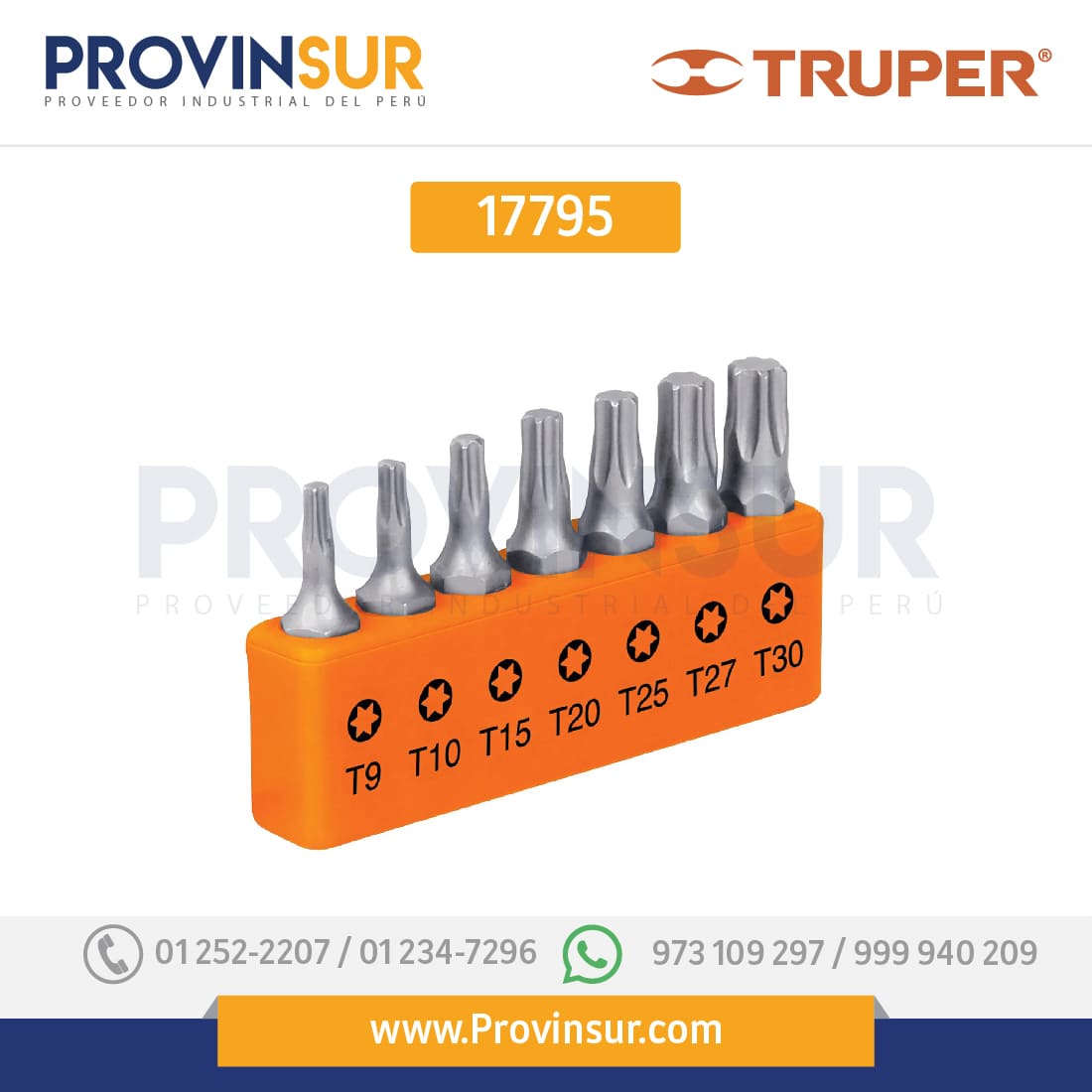 Juego de puntas Torx combinadas, 1", 7 piezas, Expert 17795 Truper Expert 1 Juego de puntas Torx combinadas, 1", 7 piezas, Expert 17795 Truper Expert