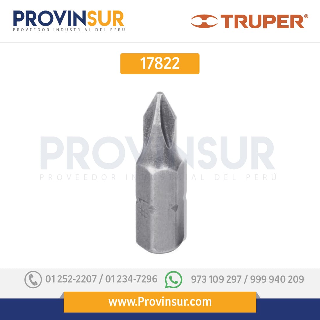 PUNTAS PHILLIPS PH1, 1", 10 PIEZAS 17822 Truper 1 PUNTAS PHILLIPS PH1, 1", 10 PIEZAS 17822 Truper
