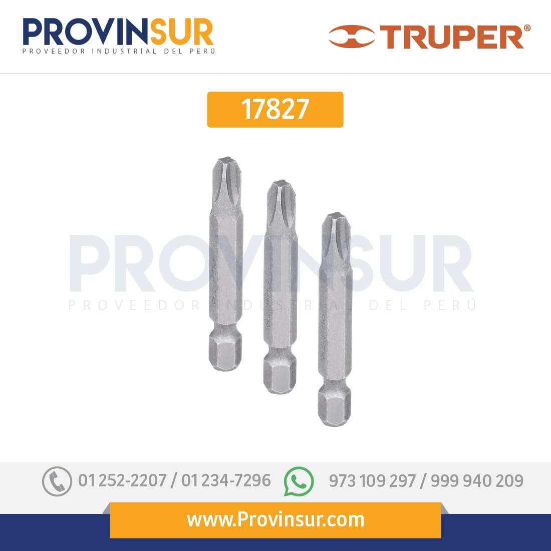PUNTAS PHILLIPS PH3, 2", 5 PIEZAS 17827 Truper 1 PUNTAS PHILLIPS PH3, 2", 5 PIEZAS 17827 Truper