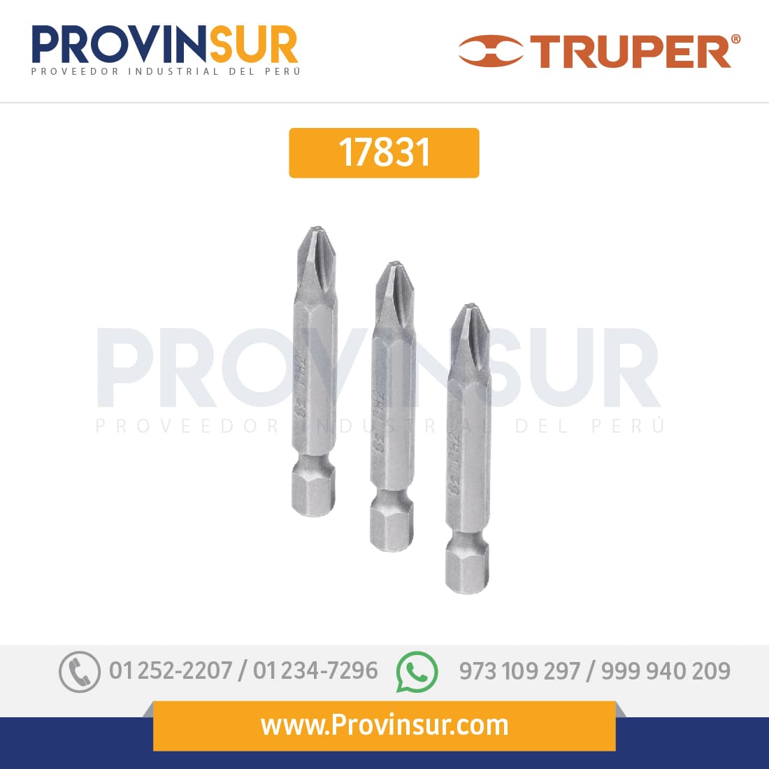 PUNTAS PHILLIPS PH2, 2", 20 PIEZAS 17831 Truper 1 PUNTAS PHILLIPS PH2, 2", 20 PIEZAS 17831 Truper