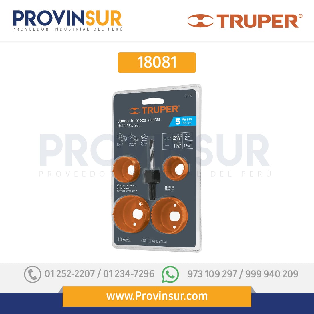 JUEG PARA INSTALAR CERRA,MADERA,BLISTER 18081 Truper 1 JUEG PARA INSTALAR CERRA,MADERA,BLISTER 18081 Truper
