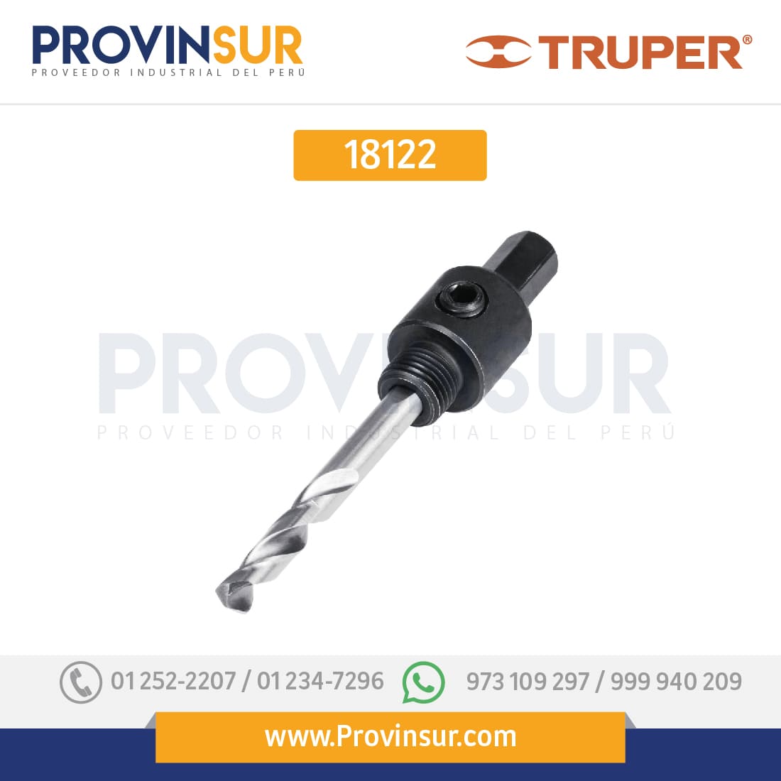 Mandril para brocasierras bimetálicas 3/8" 18122 Truper 1 Mandril para brocasierras bimetálicas 3/8" 18122 Truper