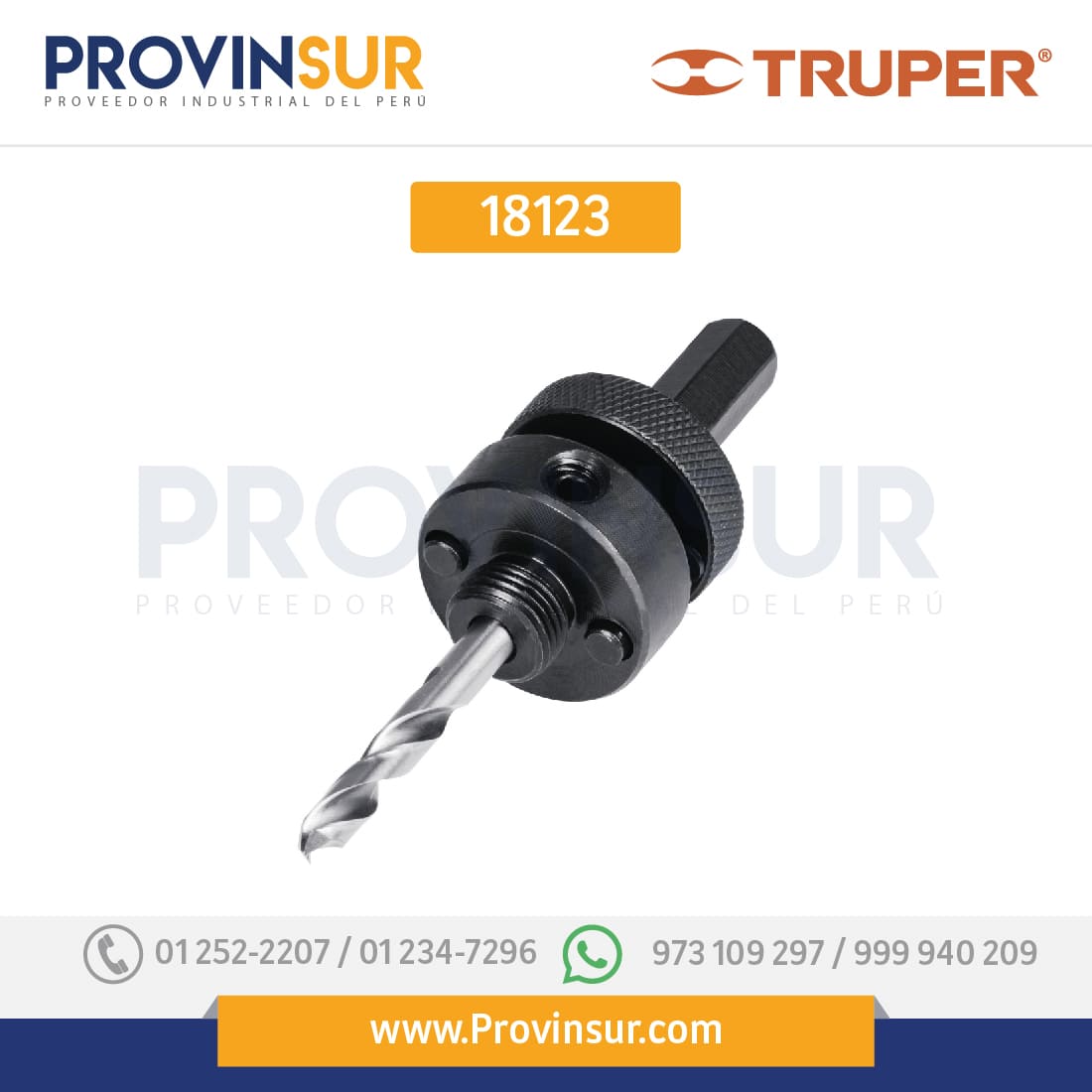 Mandril para brocasierras bimetálicas 7/16" 18123 Truper 1 Mandril para brocasierras bimetálicas 7/16" 18123 Truper