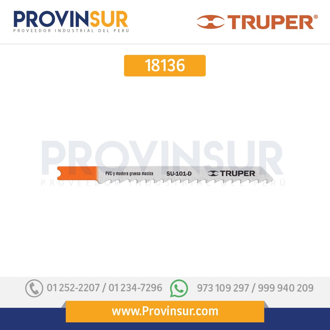 Segueta caladora, cortes rectos madera, zanco u, 6dpp, 5 pzas 18136 Truper 1 Segueta caladora, cortes rectos madera, zanco u, 6dpp, 5 pzas 18136 Truper