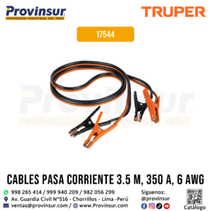 Cables pasa corriente 3.5m 350A Calibre 6 17544 Truper