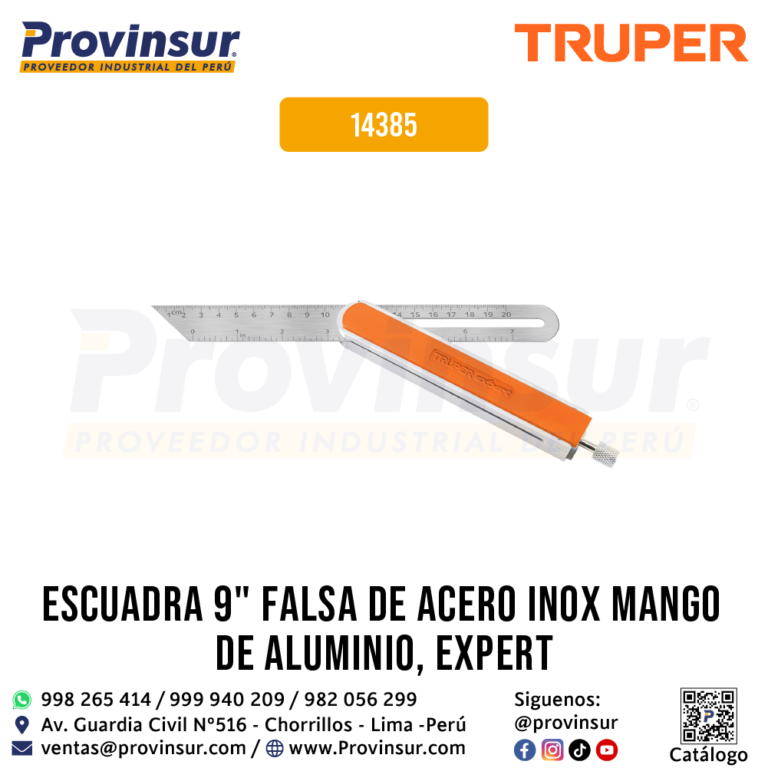 Escuadra falsa 9 pulgadas mango aluminio 14385 Truper » Provinsur SAC