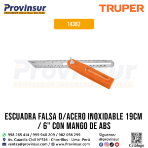 Escuadra falsa 8 pulgadas mango plástico 14382 Truper