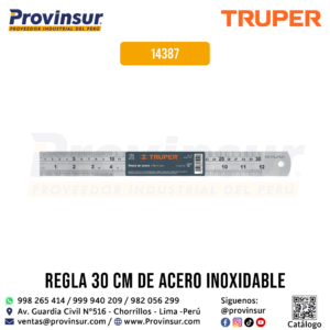 Regla de acero inoxidable 30 cm 14387 Truper