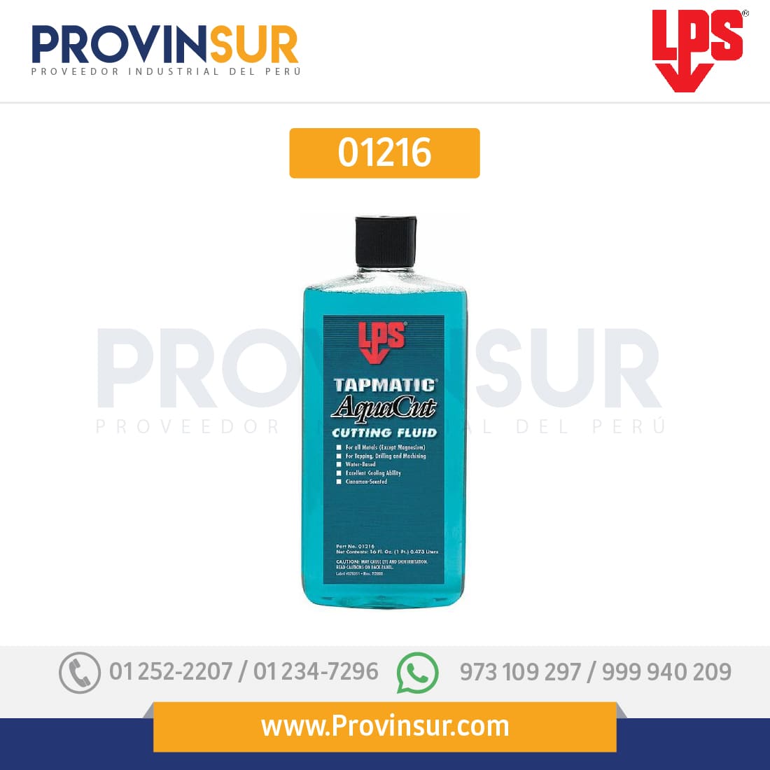 Líquido del corte de AquaCut 01216 LPS 1 Líquido del corte de AquaCut 01216 LPS