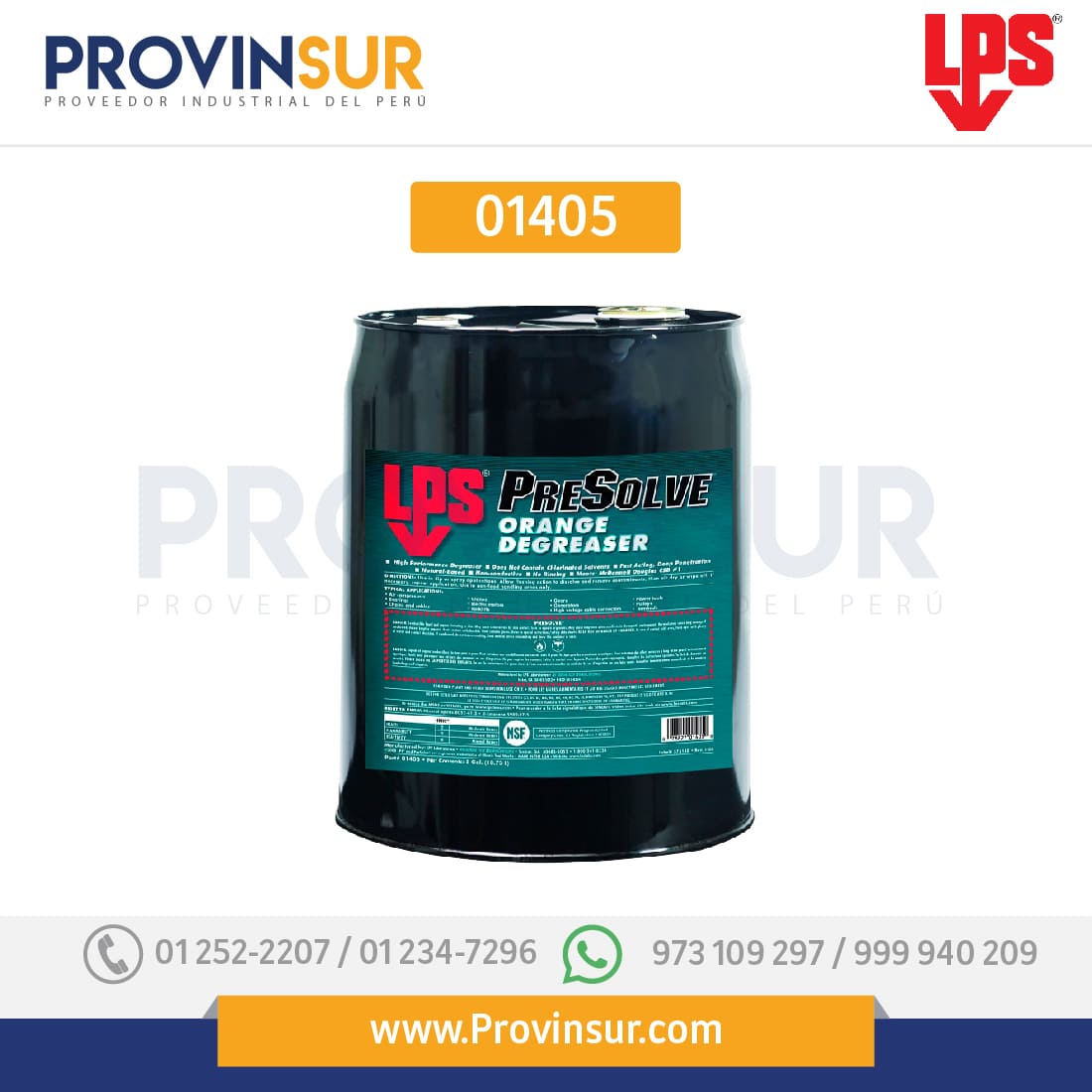 Desengrasante naranja PreSolve 01405 LPS 1 Desengrasante naranja PreSolve 01405 LPS
