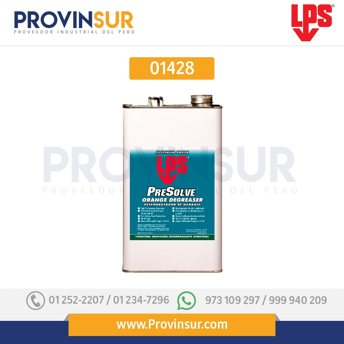 Desengrasante naranja PreSolve 01428 LPS 1 Desengrasante naranja PreSolve 01428 LPS