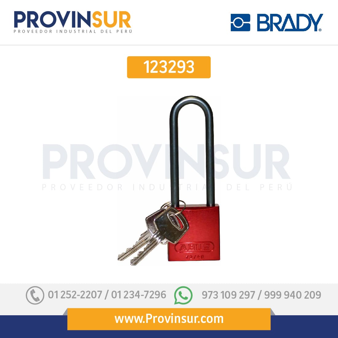 Candados de aluminio para bloqueo 123293 Brady 1 Candados de aluminio para bloqueo 123293 Brady