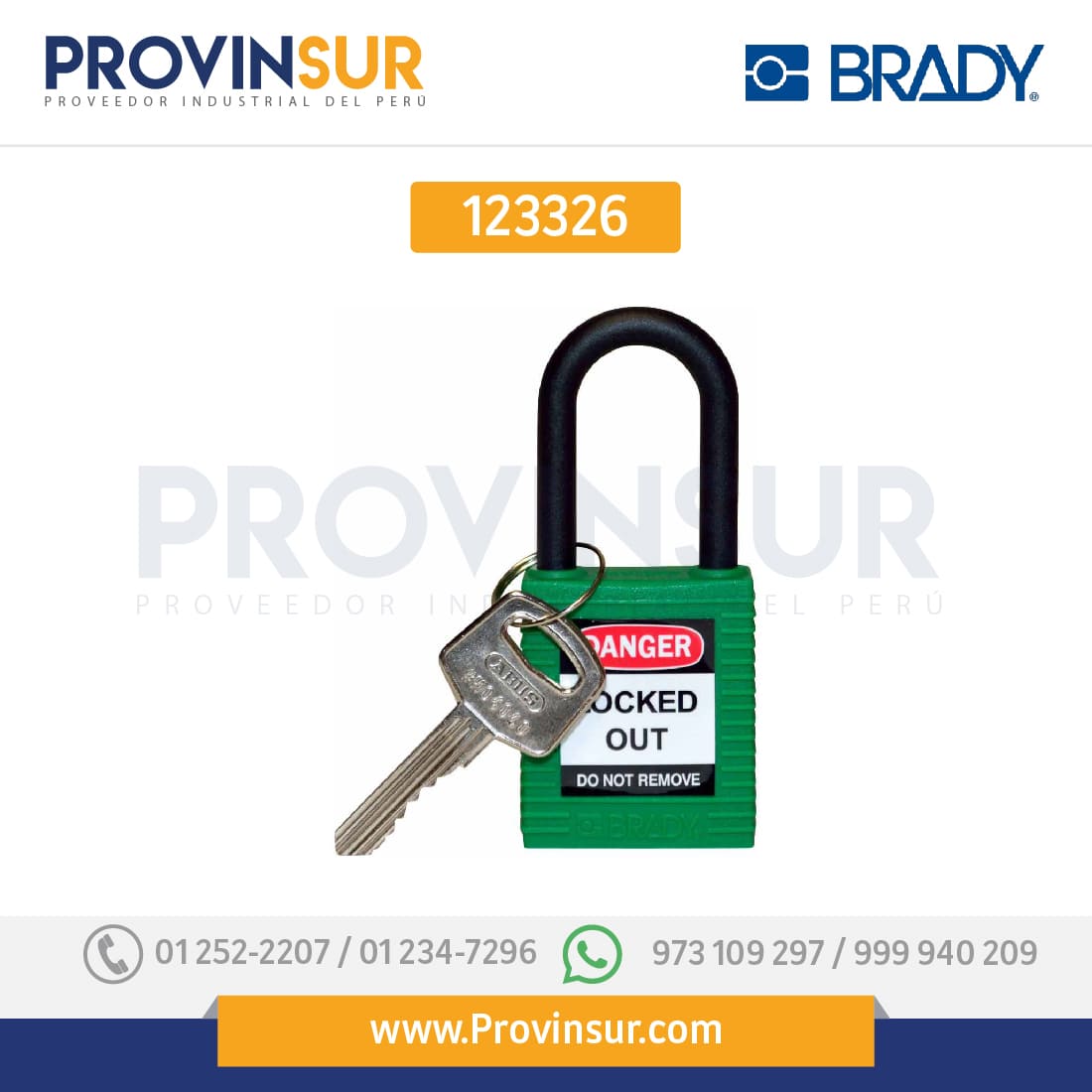 Candados de bloqueo de nylon 123326 Brady 1 Candados de bloqueo de nylon 123326 Brady