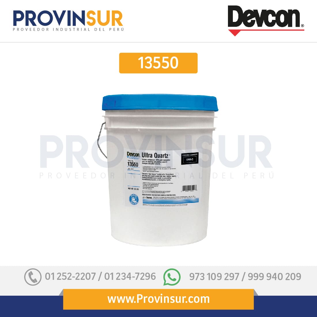 Compuesto para reparar pisos - 35 lb, bote Devcon 13550 1 Compuesto para reparar pisos - 35 lb, bote Devcon 13550