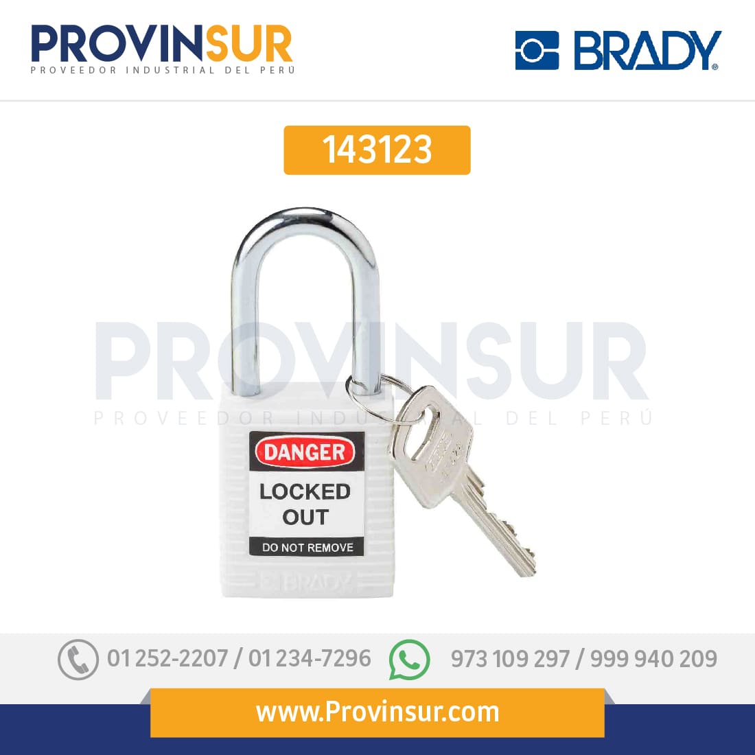 Candados de bloqueo de nylon 143123 Brady 1 Candados de bloqueo de nylon 143123 Brady