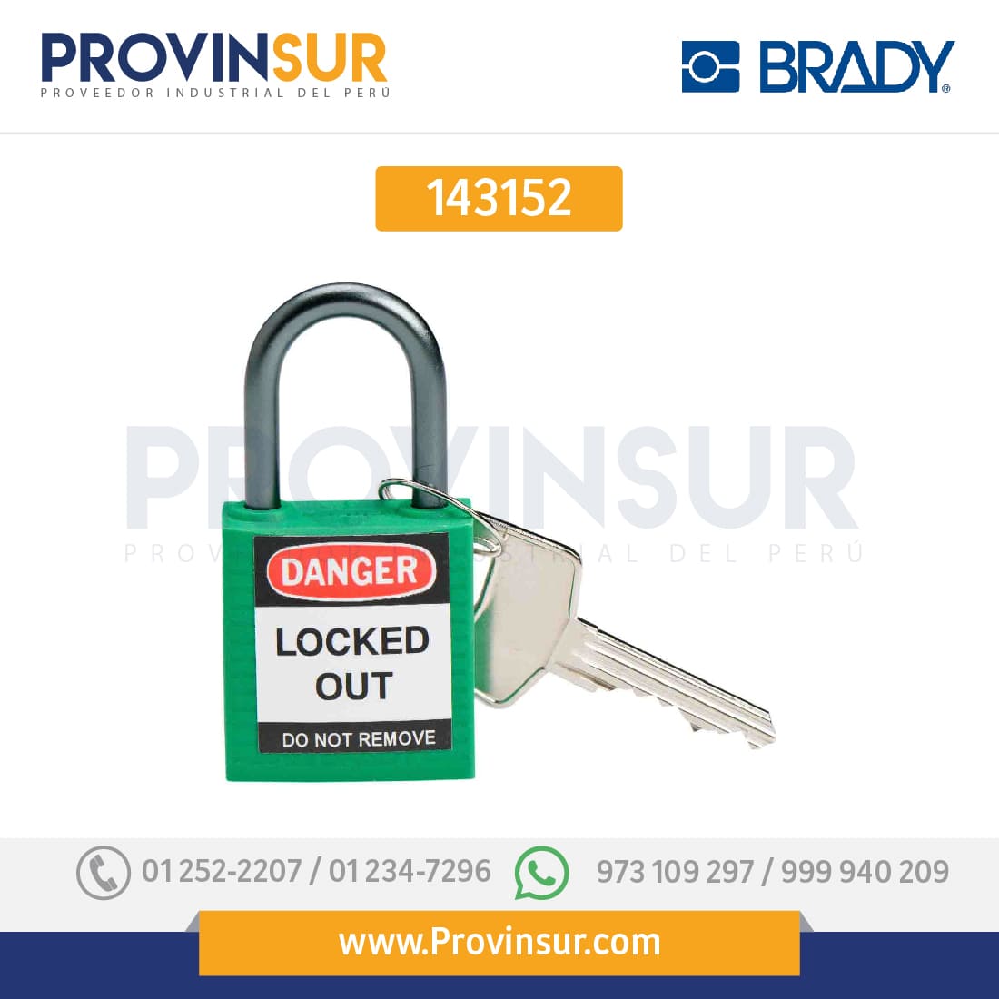 Candados de bloqueo compactos de nylon 143152 Brady 1 Candados de bloqueo compactos de nylon 143152 Brady
