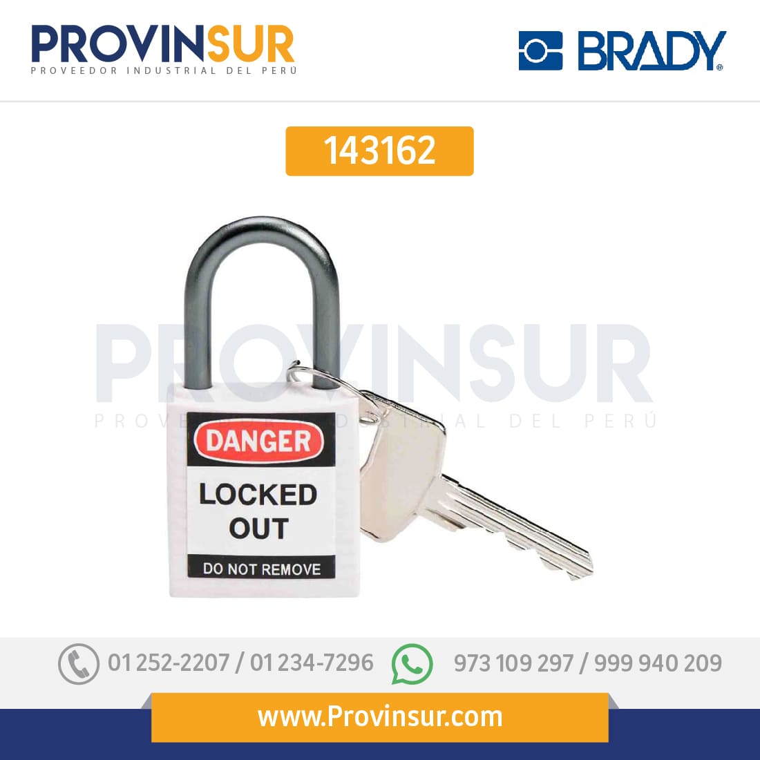 Candados de bloqueo compactos de nylon 143162 Brady 1 Candados de bloqueo compactos de nylon 143162 Brady