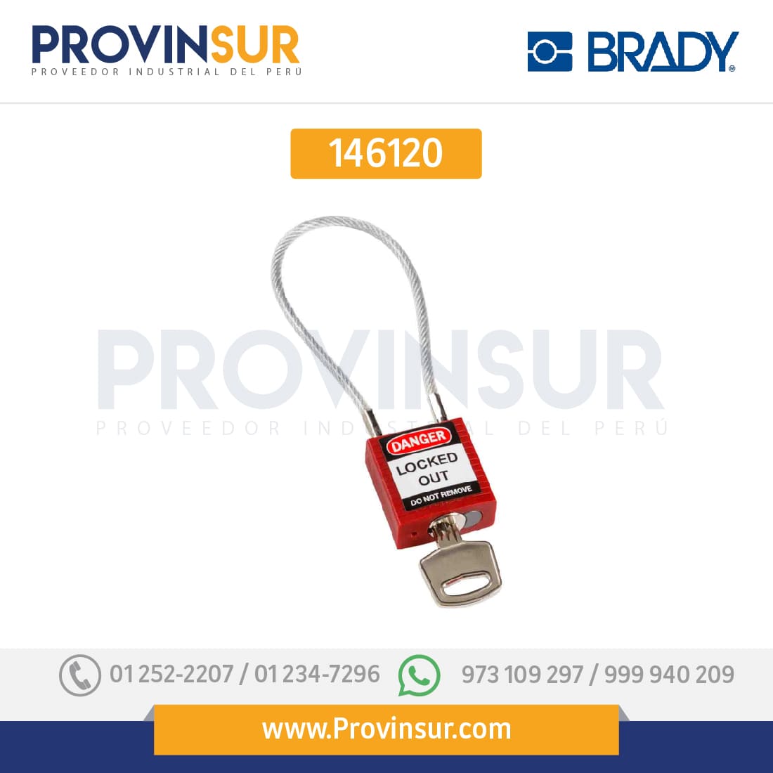Candados compactos con cable 146120 Brady 1 Candados compactos con cable 146120 Brady