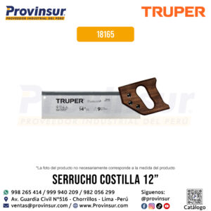 Serrucho de Costilla 12'' Diamante 12 DPP 18165 Truper