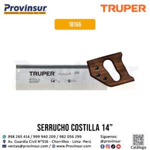 Serrucho de Costilla 14'' Diamante 12 DPP 18166 Truper