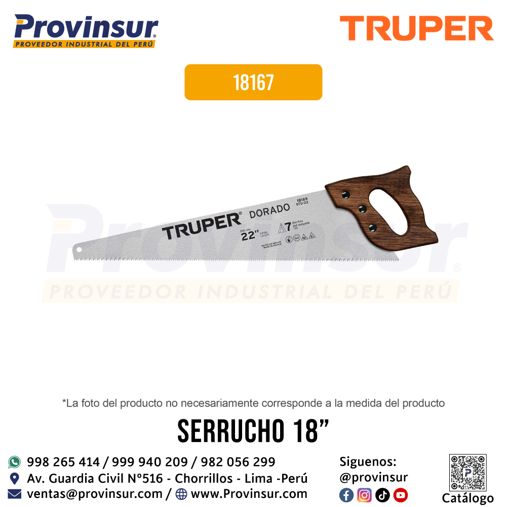Serrucho 18'' Dorado 9 DPP 18167 Truper 1 Serrucho 18'' Dorado 9 DPP 18167 Truper