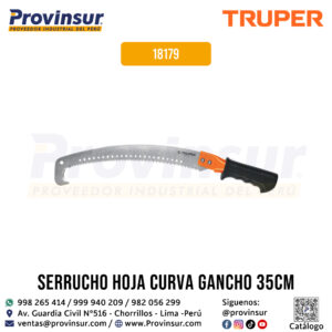 Serrucho de Poda 14'' con Gancho Curvo 5 DPP y Mango Comfort Grip 18179 Truper