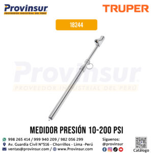 Calibrador de Presión 200 psi con Cabeza Doble de Uso Rudo 18244 Truper