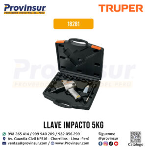 Kit de Llave de Impacto 1/2'' ind con Estuche Plástico 18281 Truper