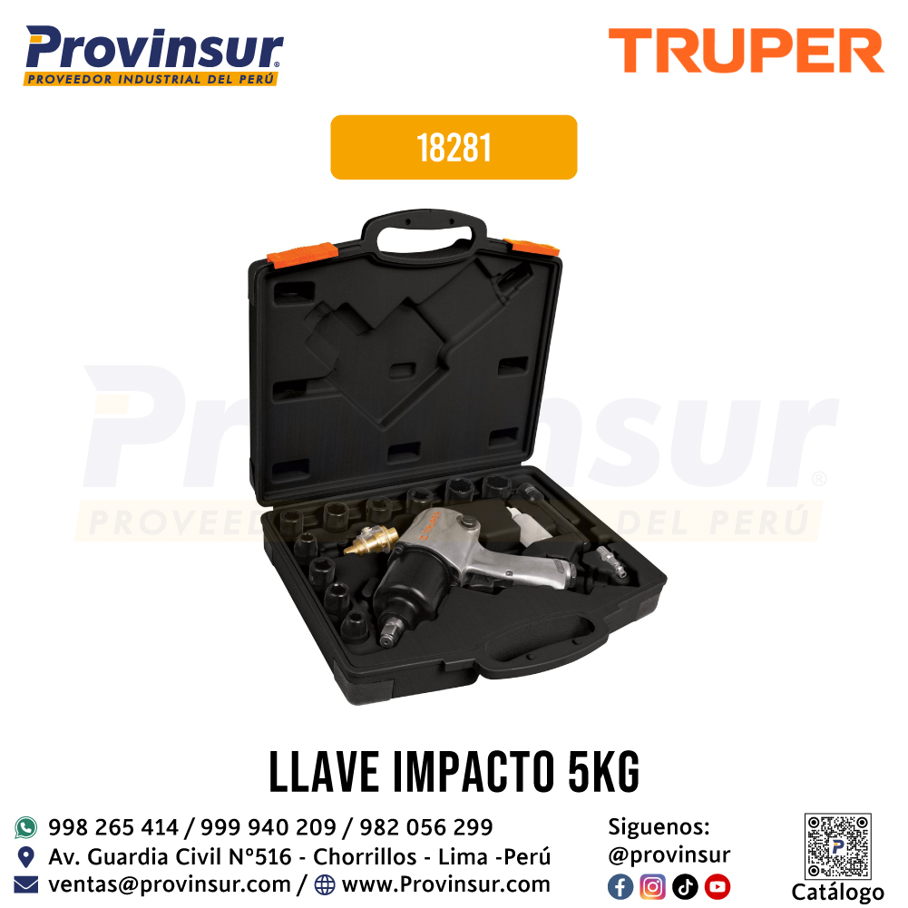 Kit de Llave de Impacto 1/2'' ind con Estuche Plástico 18281 Truper 4 Kit de Llave de Impacto 1/2'' ind con Estuche Plástico 18281 Truper