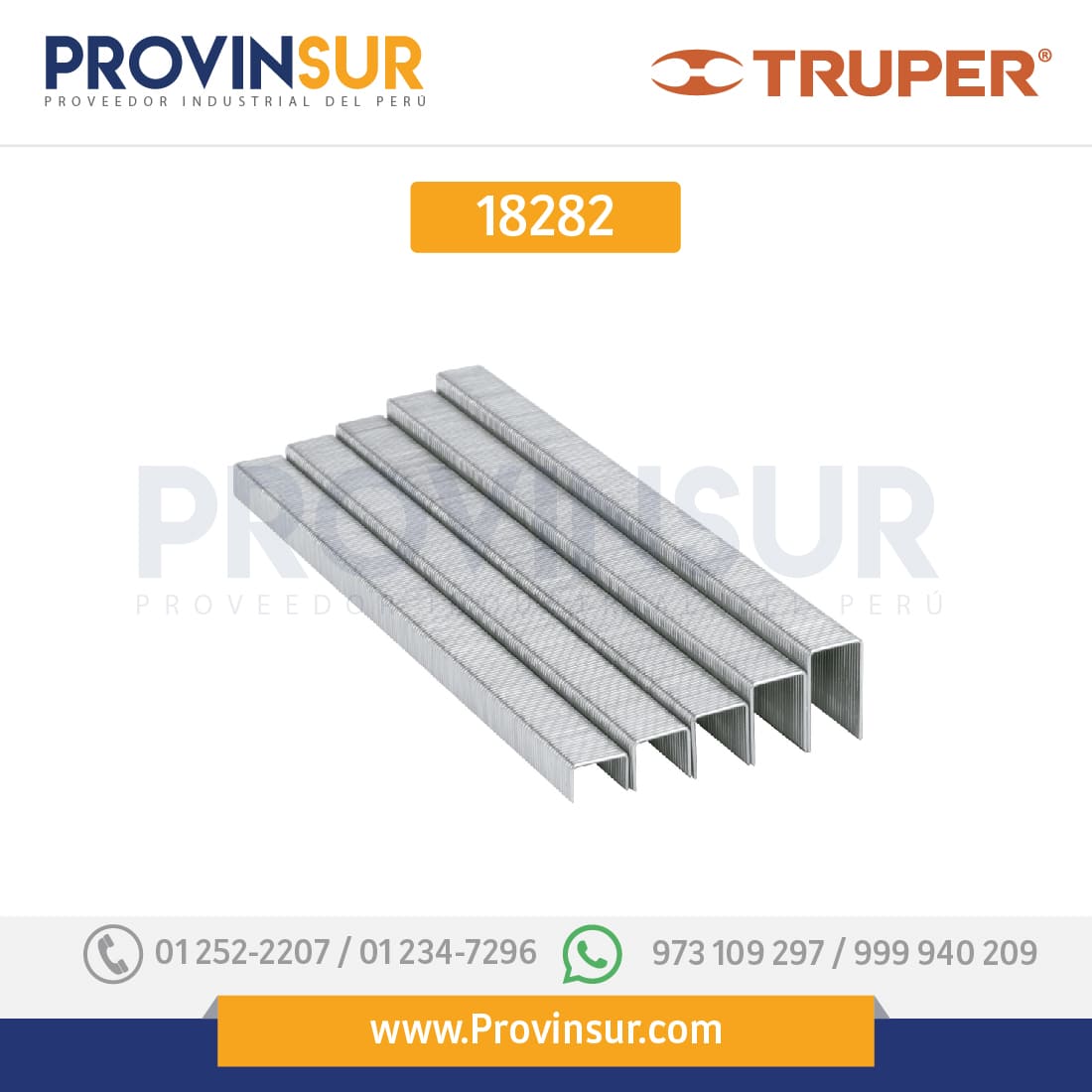 Caja con 5000 grapas corona 3/8" calibre 22, 6mm p/ENNE-70 18282 Truper 1 Caja con 5000 grapas corona 3/8" calibre 22, 6mm p/ENNE-70 18282 Truper