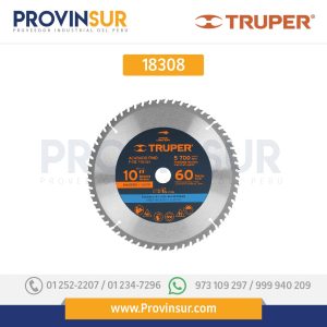 Disco sierra p/madera 10", 60 dientes, centro 1" 18308 Truper