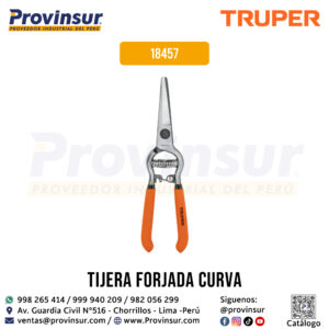 Tijera Forjada para Poda 8'' Curva para Corte de Uva 18457 Truper