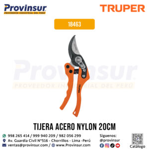 Tijera para Poda 8'' de Nylon con Cuchillas Acero SK5 18463 Truper