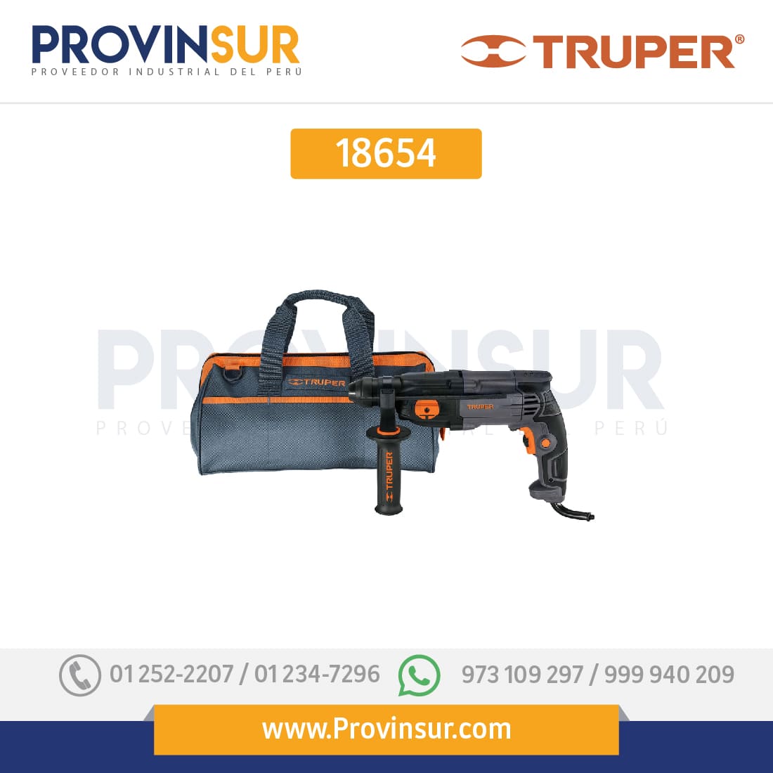Rotomartillo Electroneumático 2.0 Joules 220 V 18654 Truper 1 Rotomartillo Electroneumático 2.0 Joules 220 V 18654 Truper