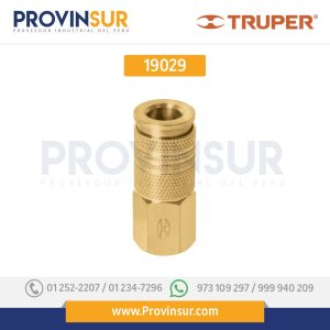Cople rápido de latón, cuerda 1/4 NPT 19029 Truper