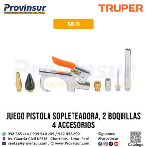 Juego de Pistola Sopleteadora con 2 Boquillas y 4 Accesorios 19078 Truper