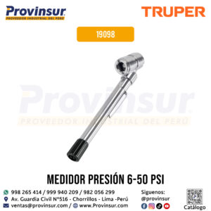 Calibrador de Presión 50 psi de Cabeza Doble 19098 Truper