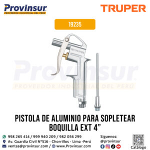 Pistola de Aluminio para Sopletear y Boquilla con Extensión de 10cm 19235 Truper