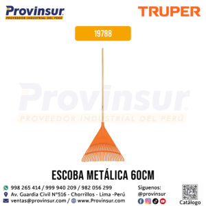 Escoba Plástica Rígida para Jardín de 26 Dientes con Mango 48'' 19788 Truper