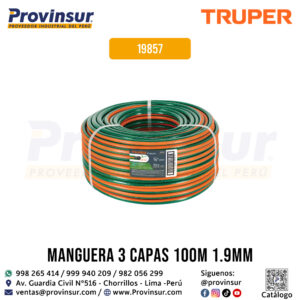 Manguera 1/2'' con 3 Capas en Rollo de 100 m 19857 Truper