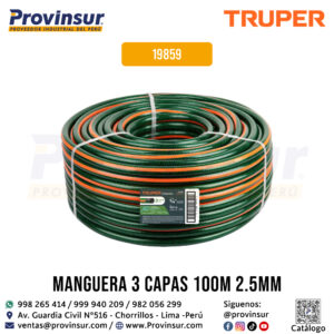 Manguera 3/4'' de 3 Capas en Rollo de 100 m 19859 Truper