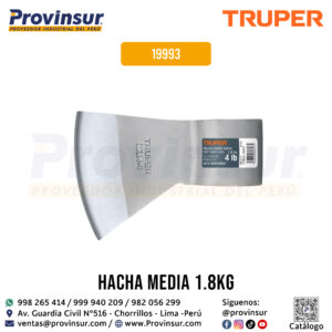 Hacha Media Labor Ojo Redondo 4 lb Sin Mango 19993 Truper
