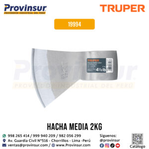 Hacha Media Labor Ojo Redondo 4-1/2 lb Sin Mango 19994 Truper