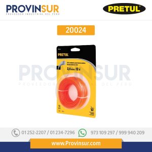 Tarjeta con 12 m hilo redondo 2.4 mm p/desbrozadora, 20024 Pretul