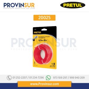 Tarjeta con 12 m hilo redondo 2.7 mm p/desbrozadora, 20025 Pretul