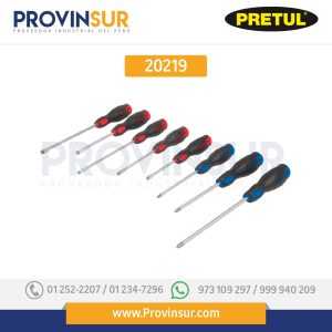 Juego de 8 desarmadores mango comfort grip, pretul 20219 Pretul
